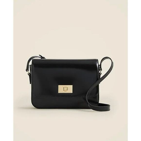 J. Crew Women's Edie Crossbody Bag In Italian Leather Black One Size NWT - Picture 4 of 13